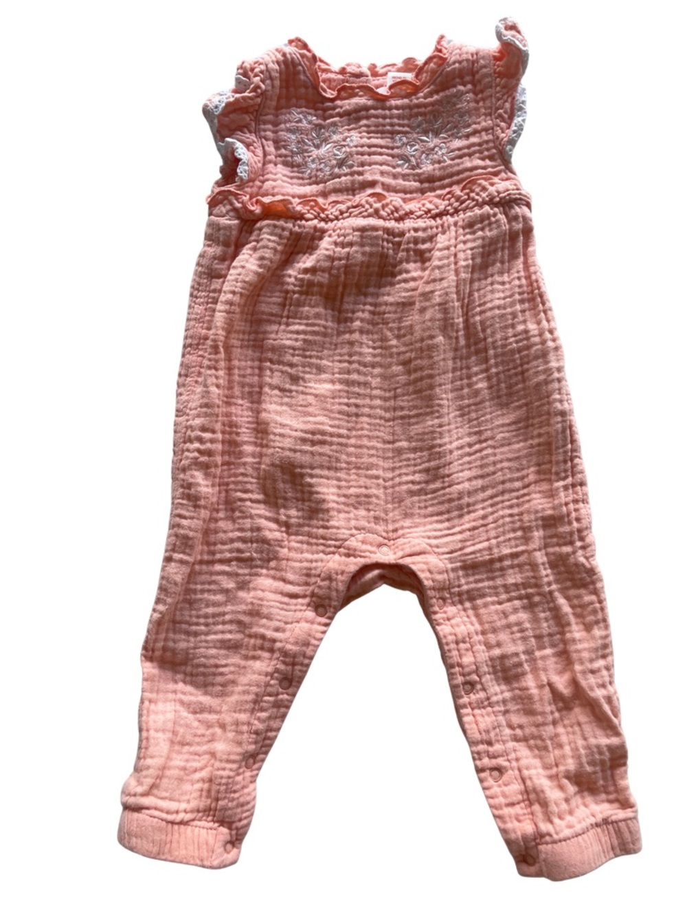 Cat & Jack Pink Peach Gauze One-Piece Romper